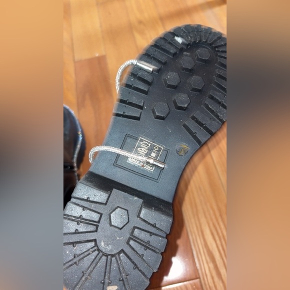 Azalea Wang Black Leather Ankle Boots with Silver Accents - Picture 5 of 5